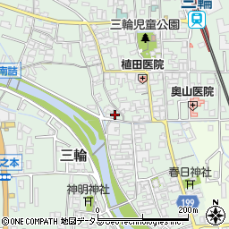 奈良県桜井市三輪516-2周辺の地図
