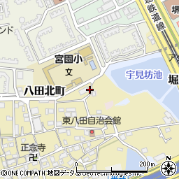 東八田ささゆり広場周辺の地図