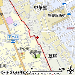 大阪府堺市東区草尾277周辺の地図