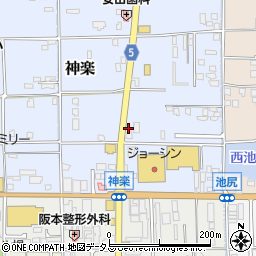 奈良県大和高田市神楽257周辺の地図