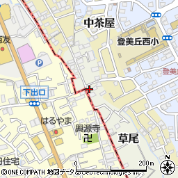大阪府堺市東区草尾279周辺の地図
