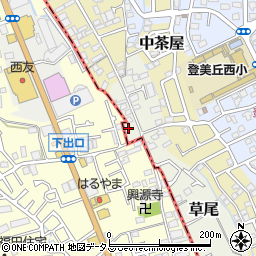 大阪府堺市東区草尾276周辺の地図