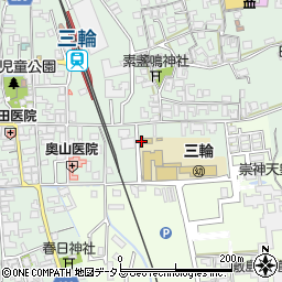 桜井市立　三輪学童保育所周辺の地図