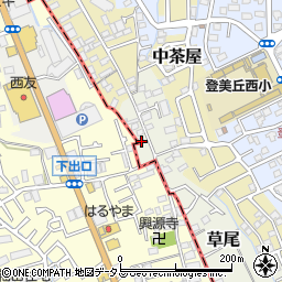 大阪府堺市東区草尾274周辺の地図