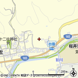 奈良県桜井市出雲周辺の地図