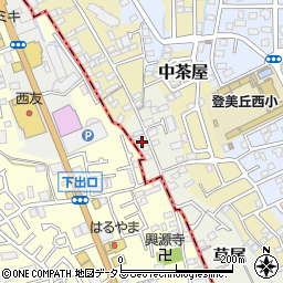 大阪府堺市東区草尾266周辺の地図