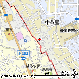 大阪府堺市東区草尾265周辺の地図