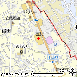 ライフクリーナー西友堺福田店周辺の地図