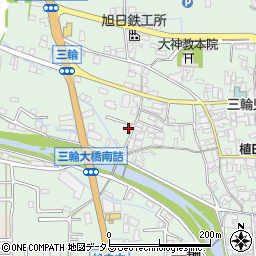 奈良県桜井市三輪628-1周辺の地図