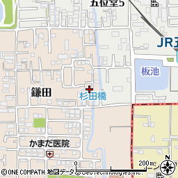 奈良県香芝市鎌田566-2周辺の地図