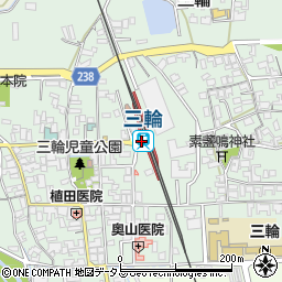 三輪駅周辺の地図