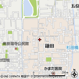 奈良県香芝市鎌田528周辺の地図