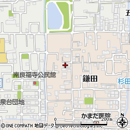 奈良県香芝市鎌田502周辺の地図