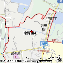 大阪府大阪狭山市東野西4丁目周辺の地図