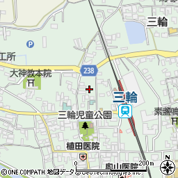 奈良県桜井市三輪460-16周辺の地図