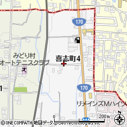 大阪府富田林市喜志町4丁目周辺の地図