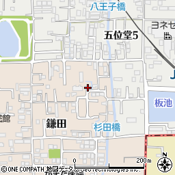 奈良県香芝市鎌田554周辺の地図