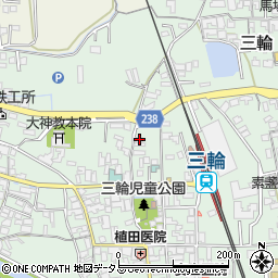 奈良県桜井市三輪460周辺の地図