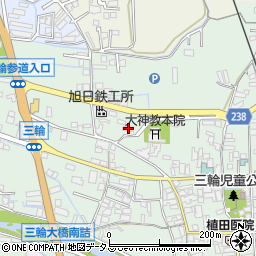 奈良県桜井市三輪1189周辺の地図