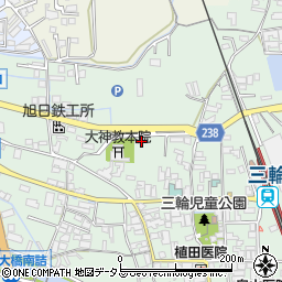 奈良県桜井市三輪1196周辺の地図