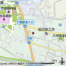 奈良県桜井市三輪653-1周辺の地図