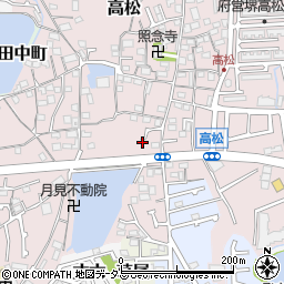 大阪府堺市東区高松周辺の地図