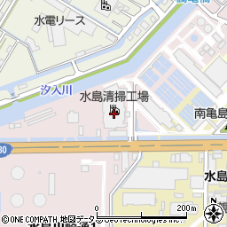 倉敷市役所　ごみ・し尿関係施設水島清掃工場周辺の地図