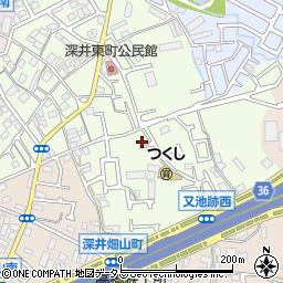 大阪府堺市中区深井東町376周辺の地図
