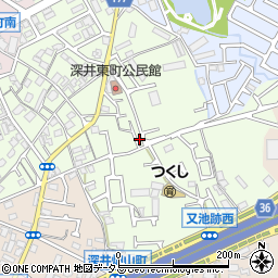 大阪府堺市中区深井東町375周辺の地図
