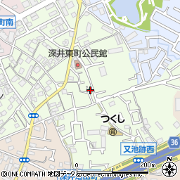 大阪府堺市中区深井東町374周辺の地図