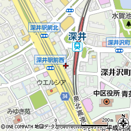 ファミリーマート泉北深井駅前店周辺の地図