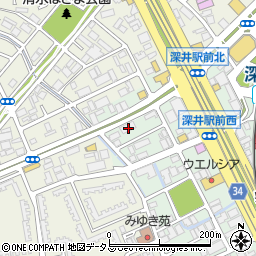八剣伝 深井店周辺の地図