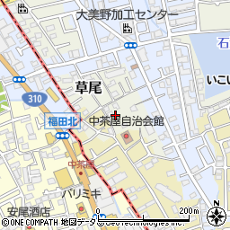 大阪府堺市東区草尾236周辺の地図