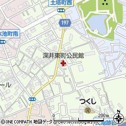 深井東町公民館周辺の地図