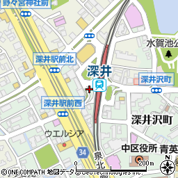 中堺警察署深井駅前交番周辺の地図