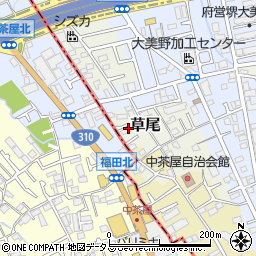 大阪府堺市東区草尾231周辺の地図