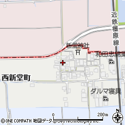 奈良県橿原市西新堂町168周辺の地図