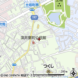 大阪府堺市中区深井東町352-13周辺の地図