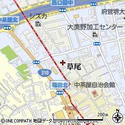 大阪府堺市東区草尾227-2周辺の地図