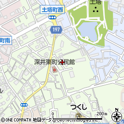 大阪府堺市中区深井東町352-7周辺の地図
