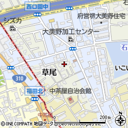 大阪府堺市東区草尾219周辺の地図