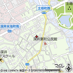 大阪府堺市中区深井東町周辺の地図