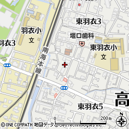 大阪府高石市東羽衣3丁目18周辺の地図