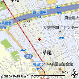 大阪府堺市東区草尾169-2周辺の地図