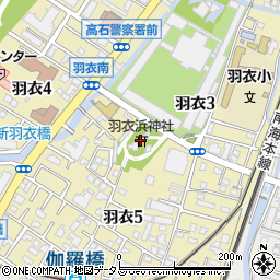 羽衣浜神社周辺の地図