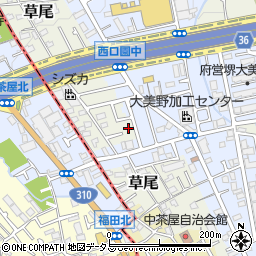 大阪府堺市東区草尾171-29周辺の地図