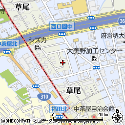 大阪府堺市東区草尾171周辺の地図