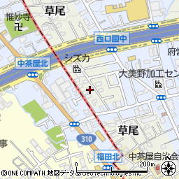 大阪府堺市東区草尾165-1周辺の地図