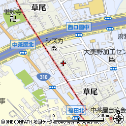 大阪府堺市東区草尾165-1周辺の地図