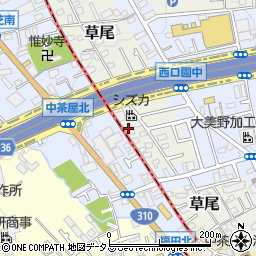 大阪府堺市東区草尾161-1周辺の地図